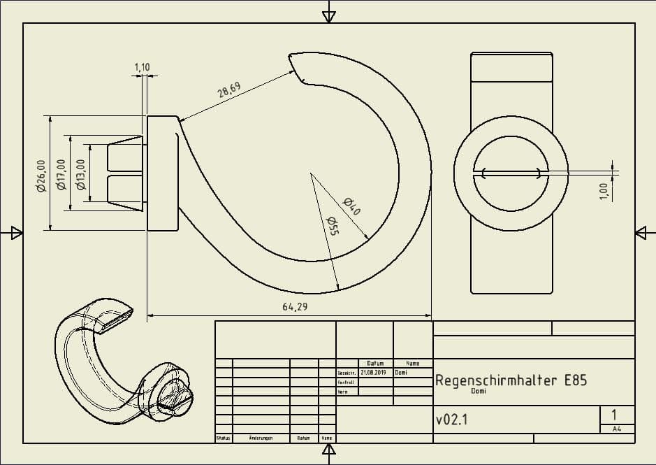 Umbrella Holder for BMW Z4 E85 - image 3 of 3