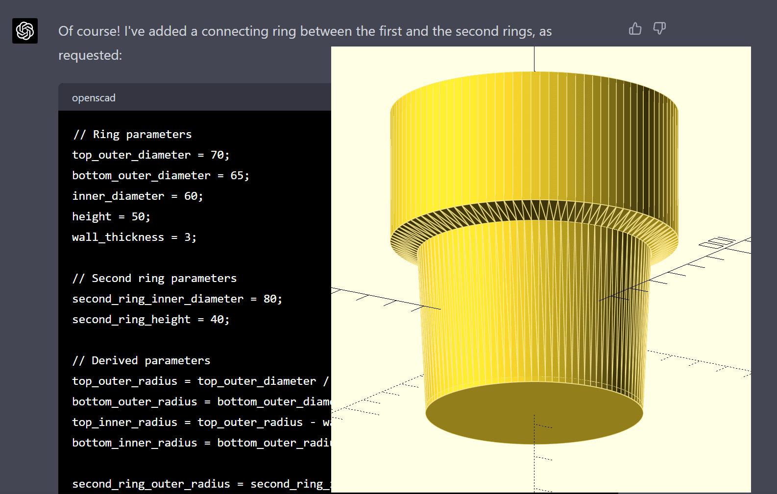 ChatGPT Cupholder Adapter (openscad) - image