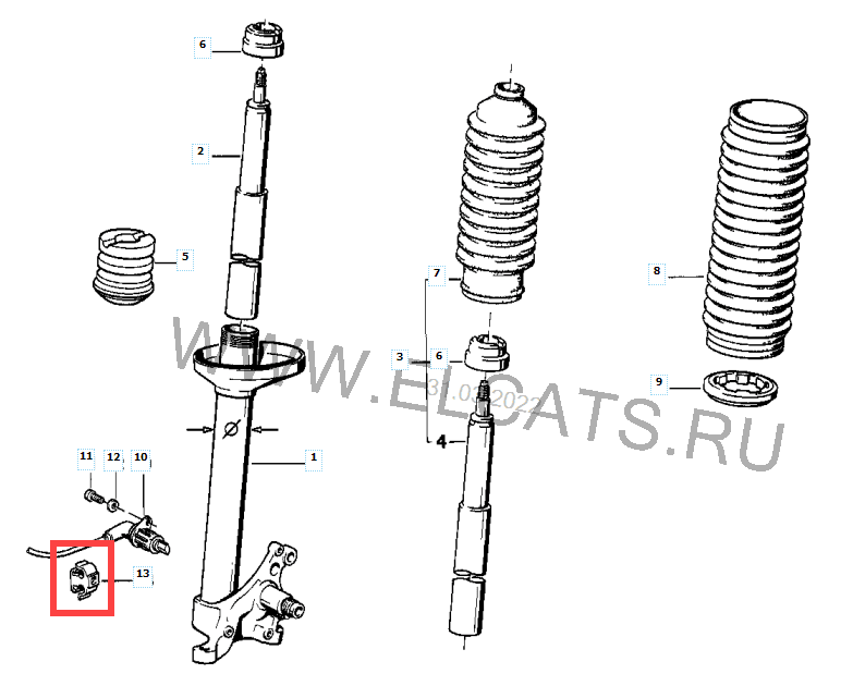 Bmw E30 - front strut wiring holder (OEM: 61 13 1 370 421) - image 1 of 3