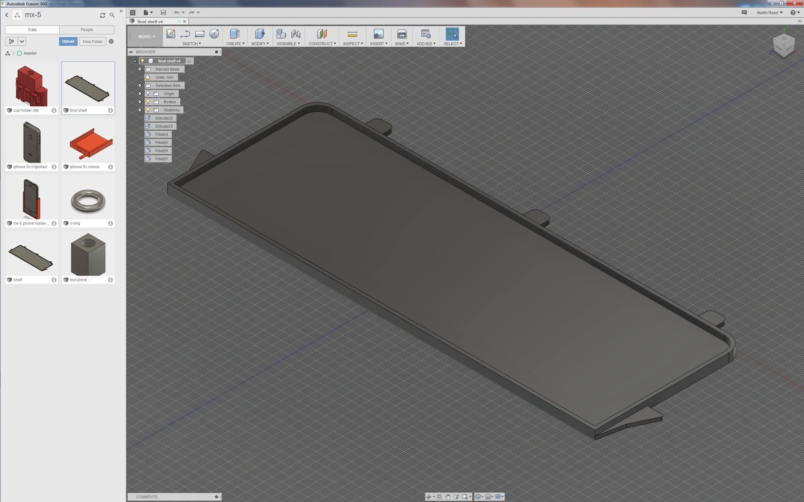 Shelf for Mazda mx-5 ND central storage box. - image 3 of 3