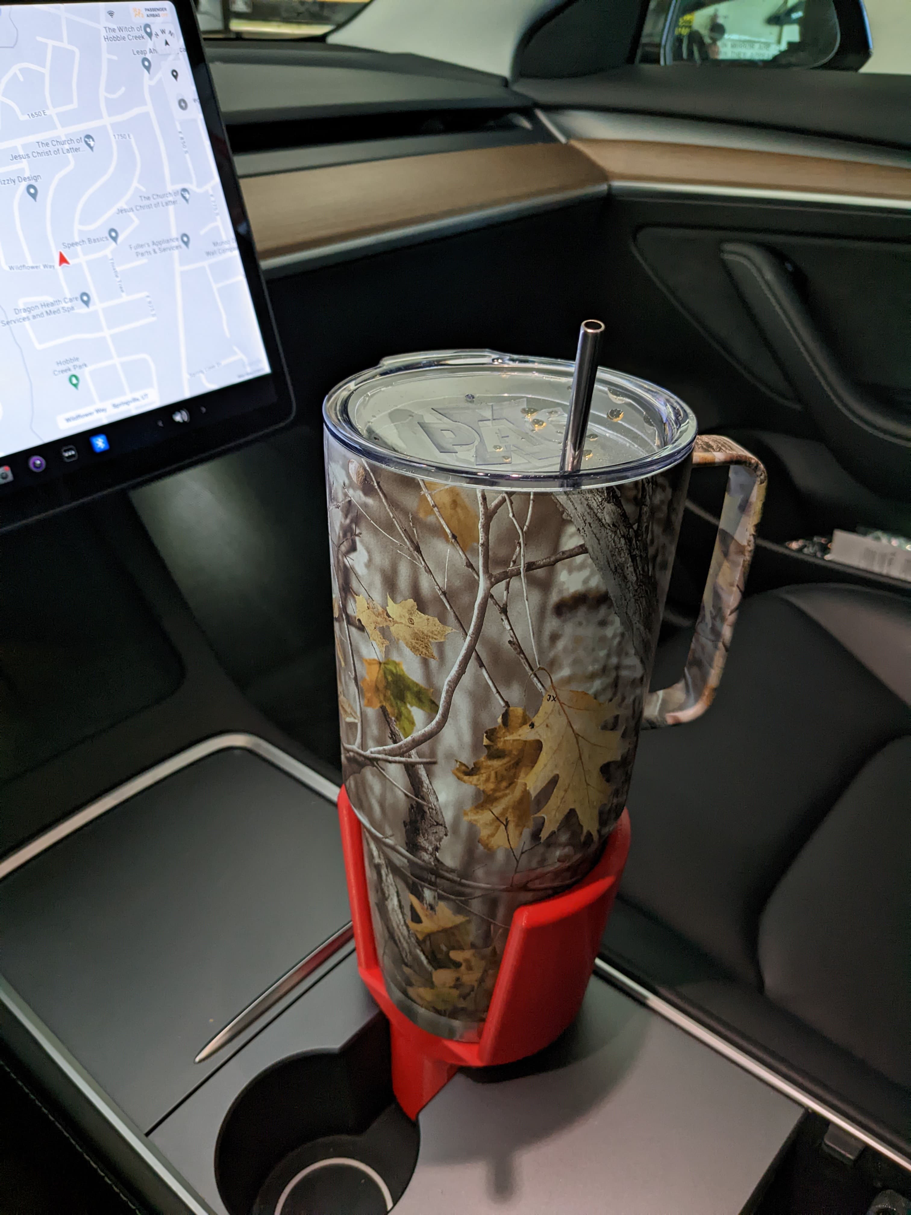 Tesla Model 3 cup holder adapter for XPAC 64oz tumbler - image