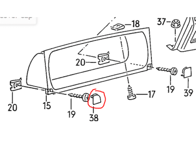Photo of VW Corrado Left Instrument Cluster Screw Cover Cap (535 858 507)