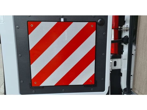 Photo of camper warning plate holder (Citroen Jumper)