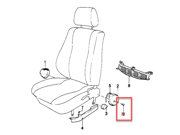 Bmw E30 - front seats side cover clip (OEM: 52 10 1 906 933) preview