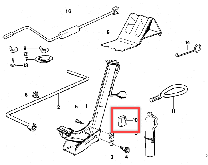 Bmw E30 - trunk jack mount cap (OEM: 51 71 1 916 269) preview