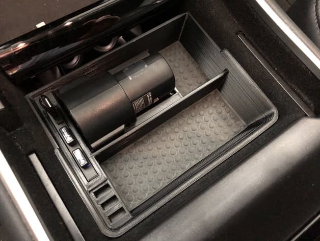 Tesla Model 3 Tray with Integrated USB Hub + J1772 Slot preview