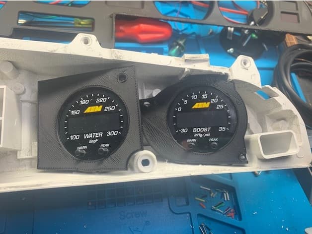Supra Mk3 cluster's oil gauge adapter for AEM x-series gauge preview