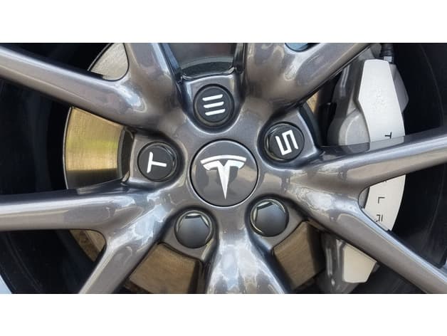 Tesla lug nut cap for aero wheels preview