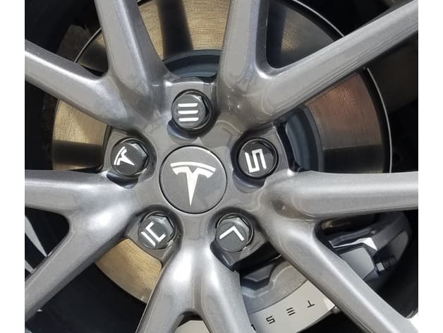 Tesla lug nut cap for aero wheels preview