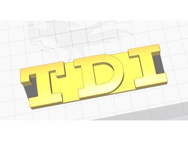VW TDI Badge in GTI font preview