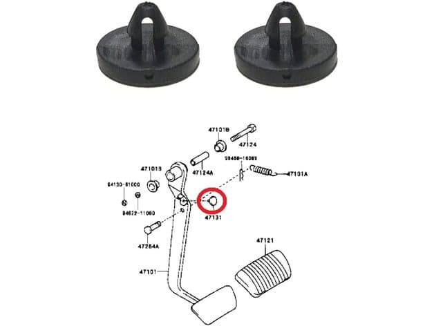 toyota brake pedal switch stopper pad and clutch end pad preview