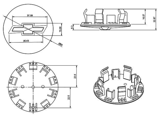 Chevrolet wheel center cap preview