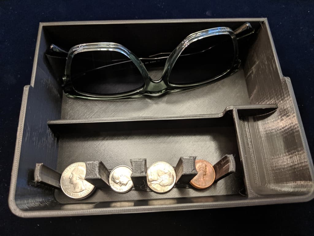 Tesla Model 3 console tray with coin holder - image