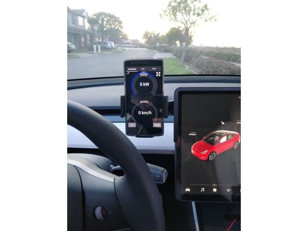 Tesla model 3 model y center console phone mount preview