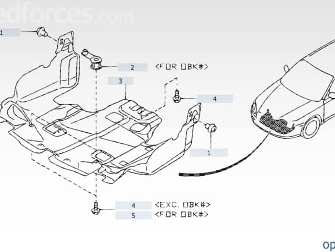 Subaru Legacy IV / Outback MY07 engine under cover maintenance flap replacement preview