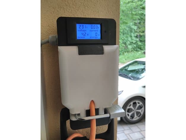 Theft deterrent mount for Opel Ampera charging cable with meter - image
