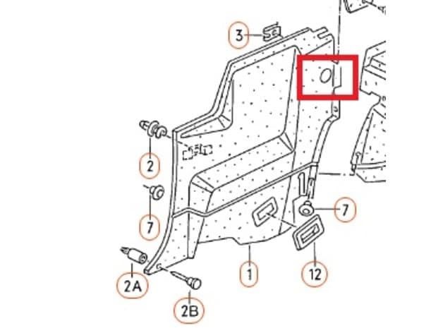 Corrado rear seat lock trim - image