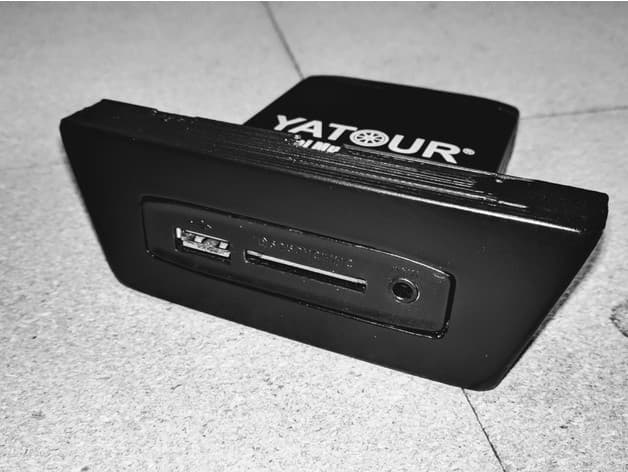 Mazda Mx-5 Stock Radio Front Plate modified for Yatour Bluetooth Adapter - image