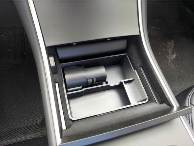 Tesla Model 3 Center Console Tray w/ J1772 Adapter Slot. - image
