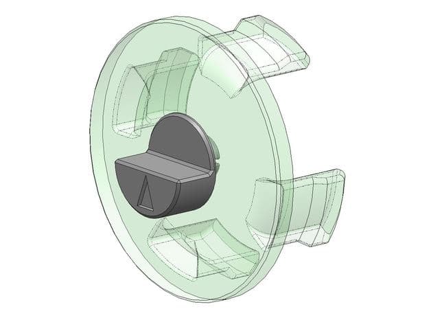 Photo of Tesla Model 3 Wheel Cap for measuring ride height