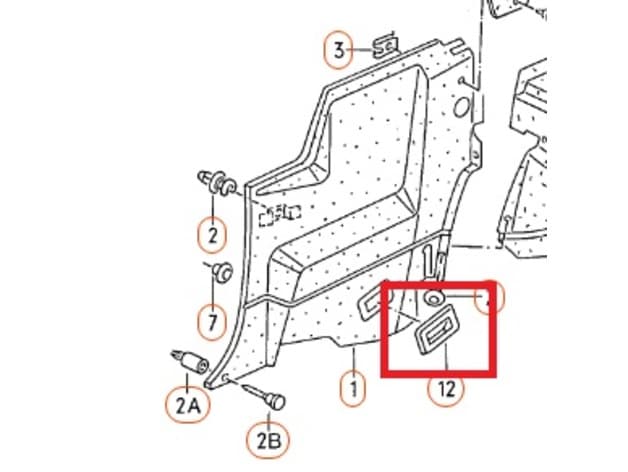 Photo of Corrado lower trim plate seat belt rear ( 535 868 523 )