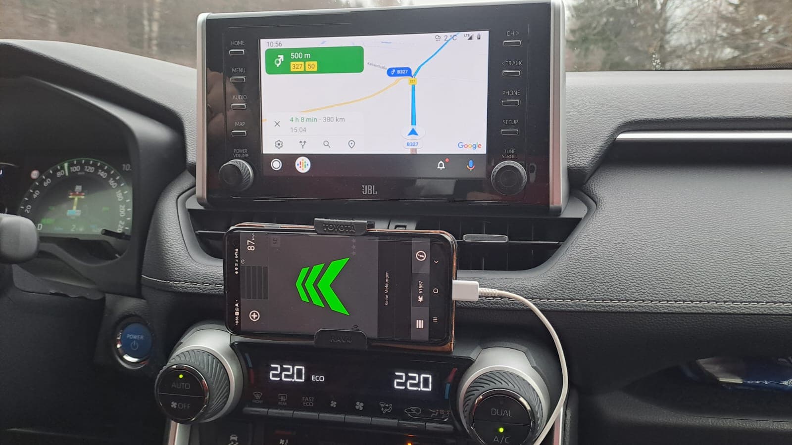 Photo of Toyota RAV4 2019/2020/2021/2022 mobile phone holder for Samsung S10 with flip case