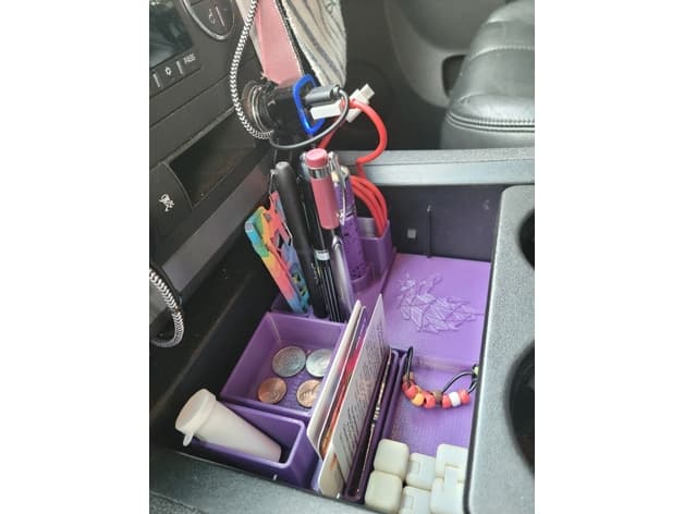 GMC 2011 Center Console Organizer with removable change cup - image