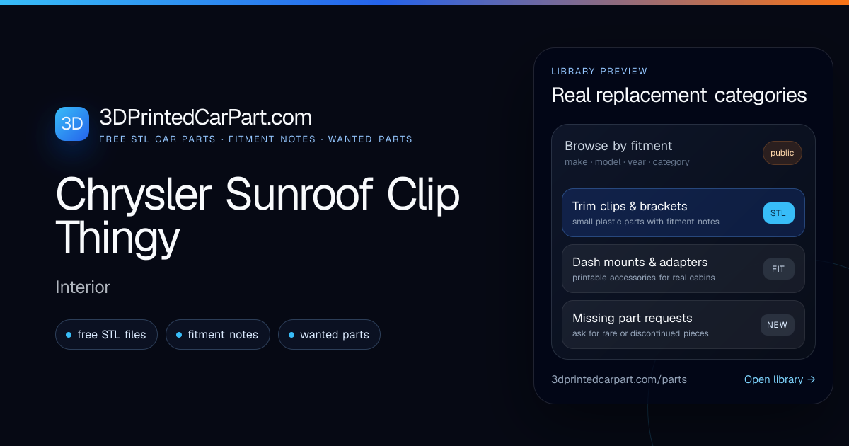 Chrysler Sunroof Clip Thingy