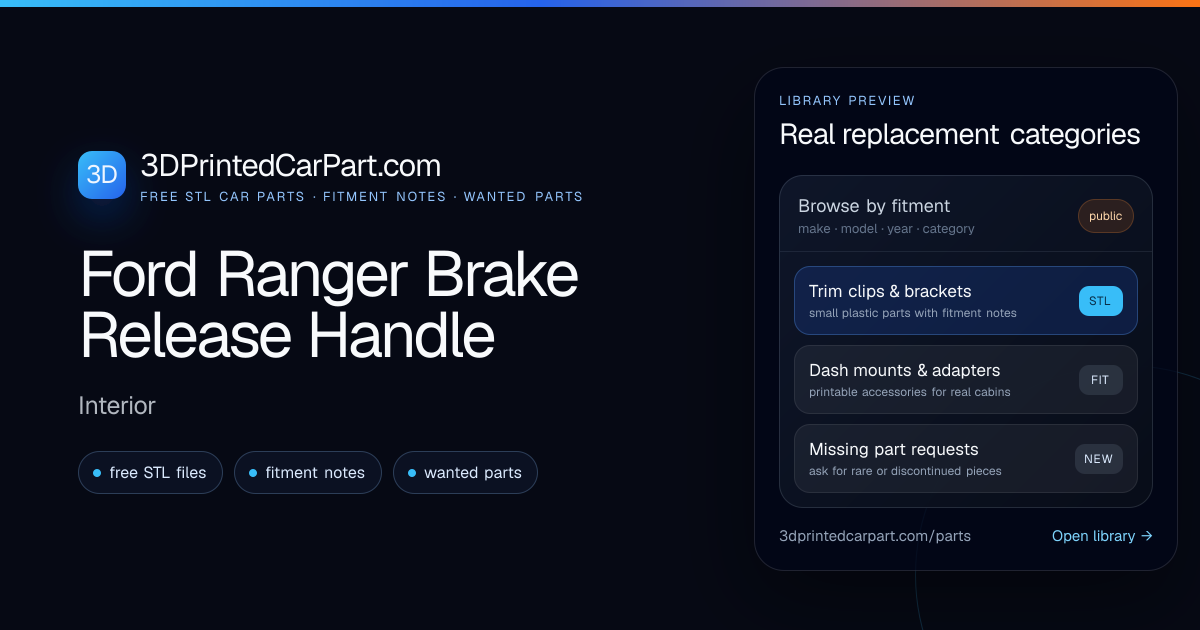 Ford Ranger Brake Release Handle
