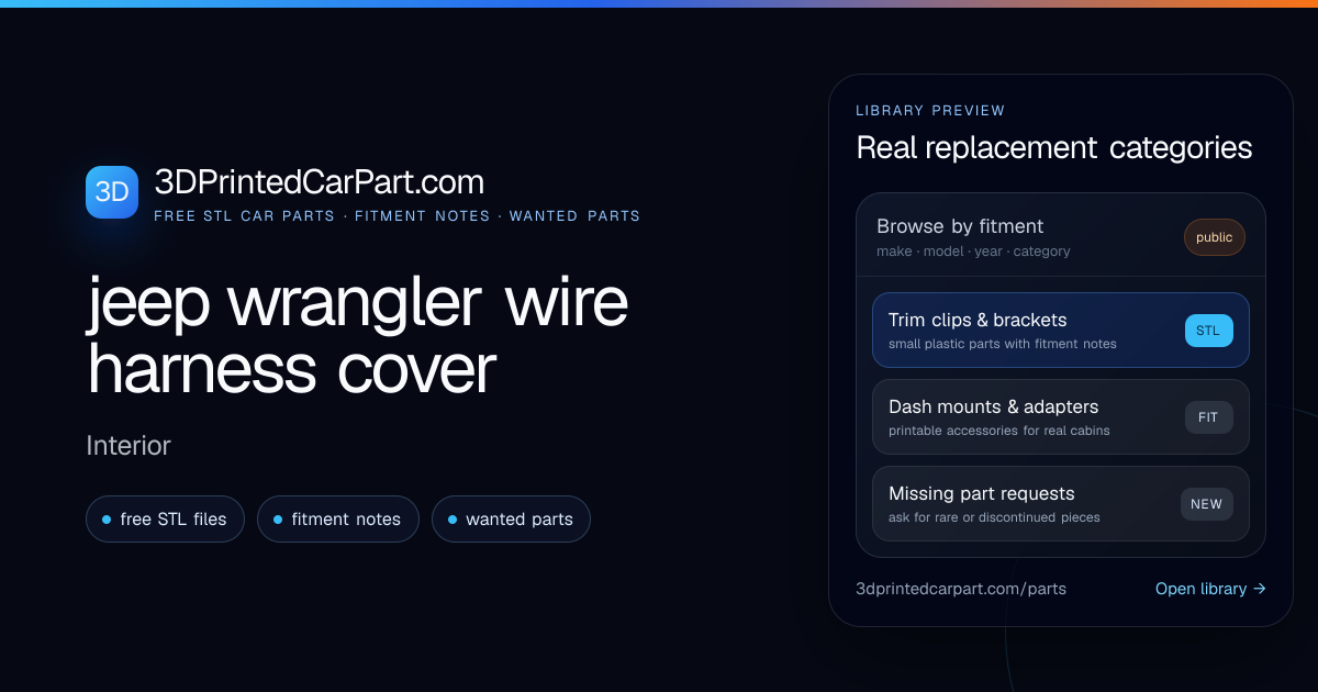 Jeep Wrangler Wire Harness Cover