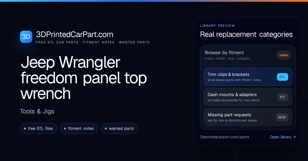 Jeep Wrangler Freedom Panel Top Wrench