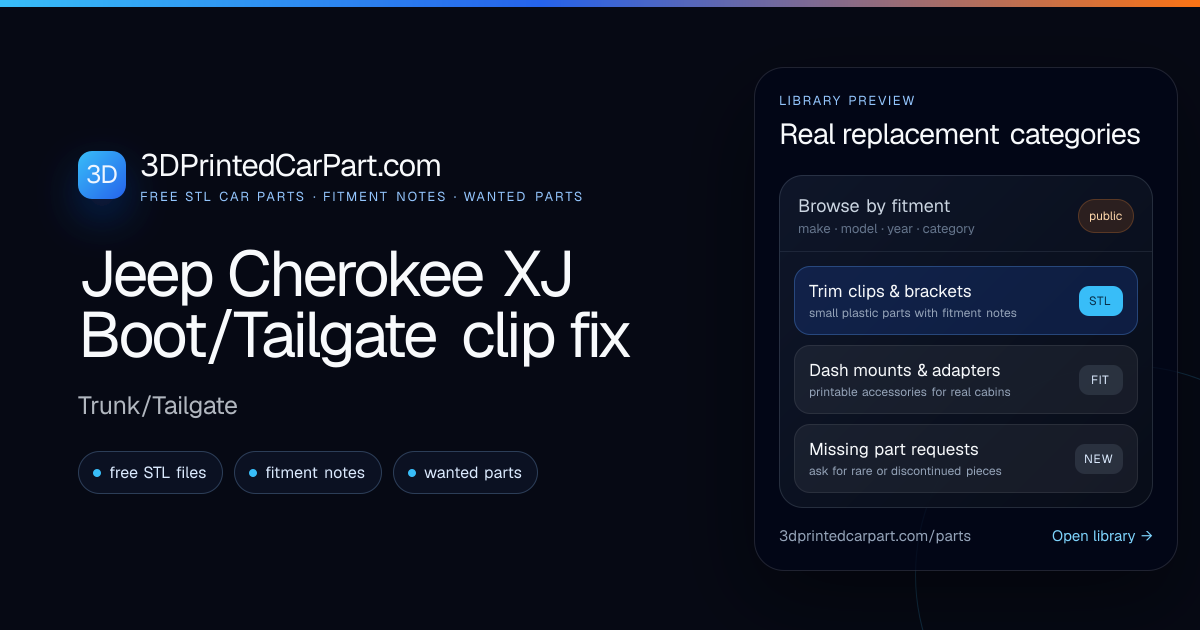 Jeep Cherokee XJ Boot/Tailgate Clip Fix