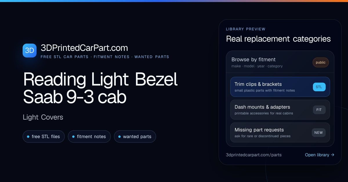 Reading Light Bezel Saab 9-3 Cabriolet